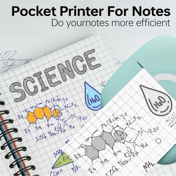 Portable Bluetooth Thermal Printer - Mint Green - Picture 7 of 11